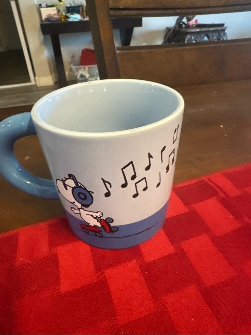 Blue & White Music Note Ceramic Coffee Mug snoopy